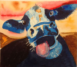 Cow, watercolour